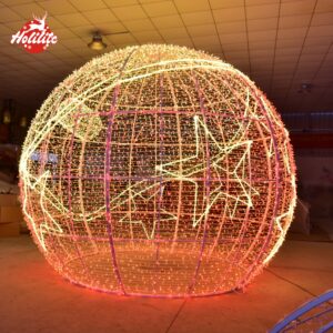 Grandes boules LED pour la décoration des parcs d'attractions en hiver