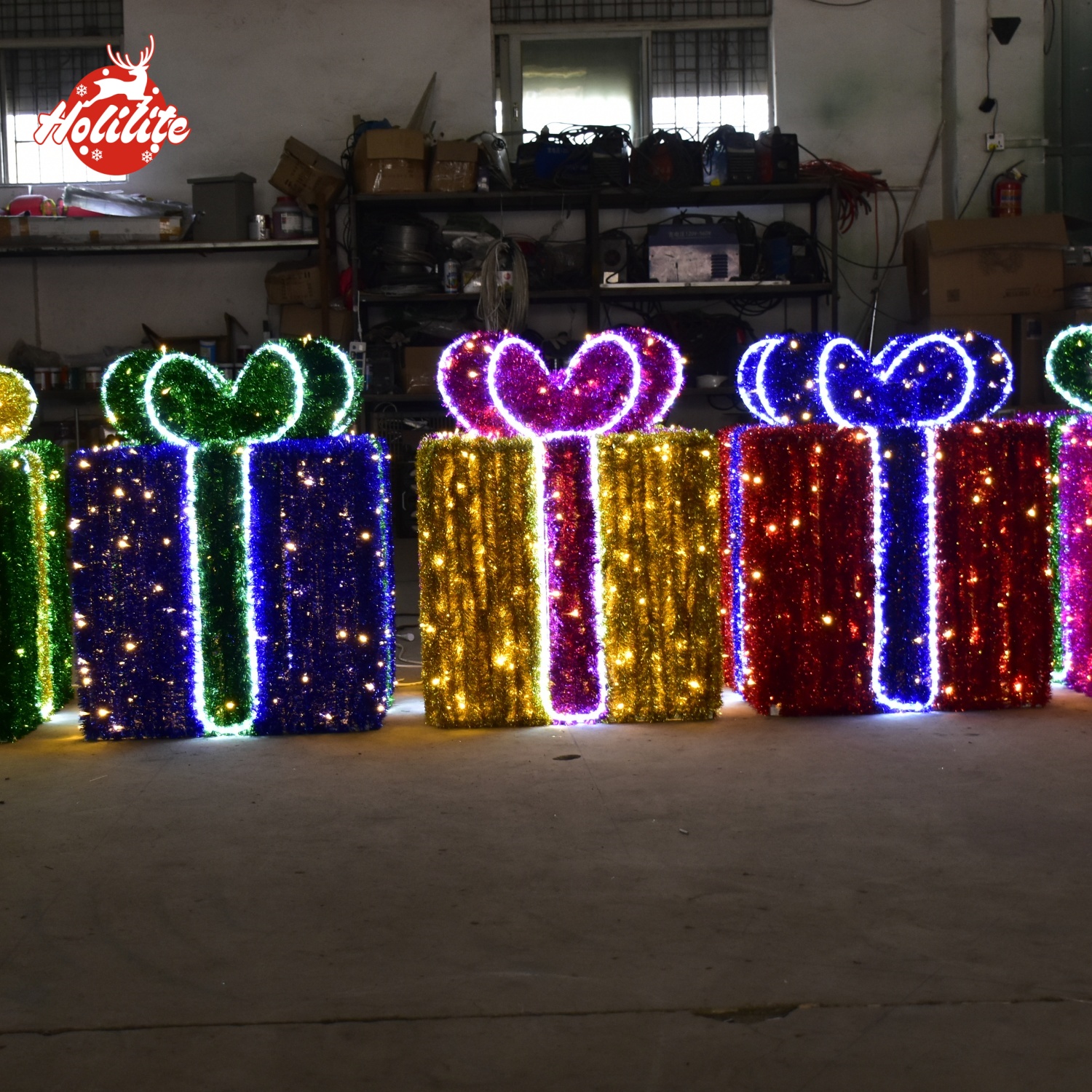 Éclairage de coffrets cadeaux pour l'extérieur en acier galvanisé