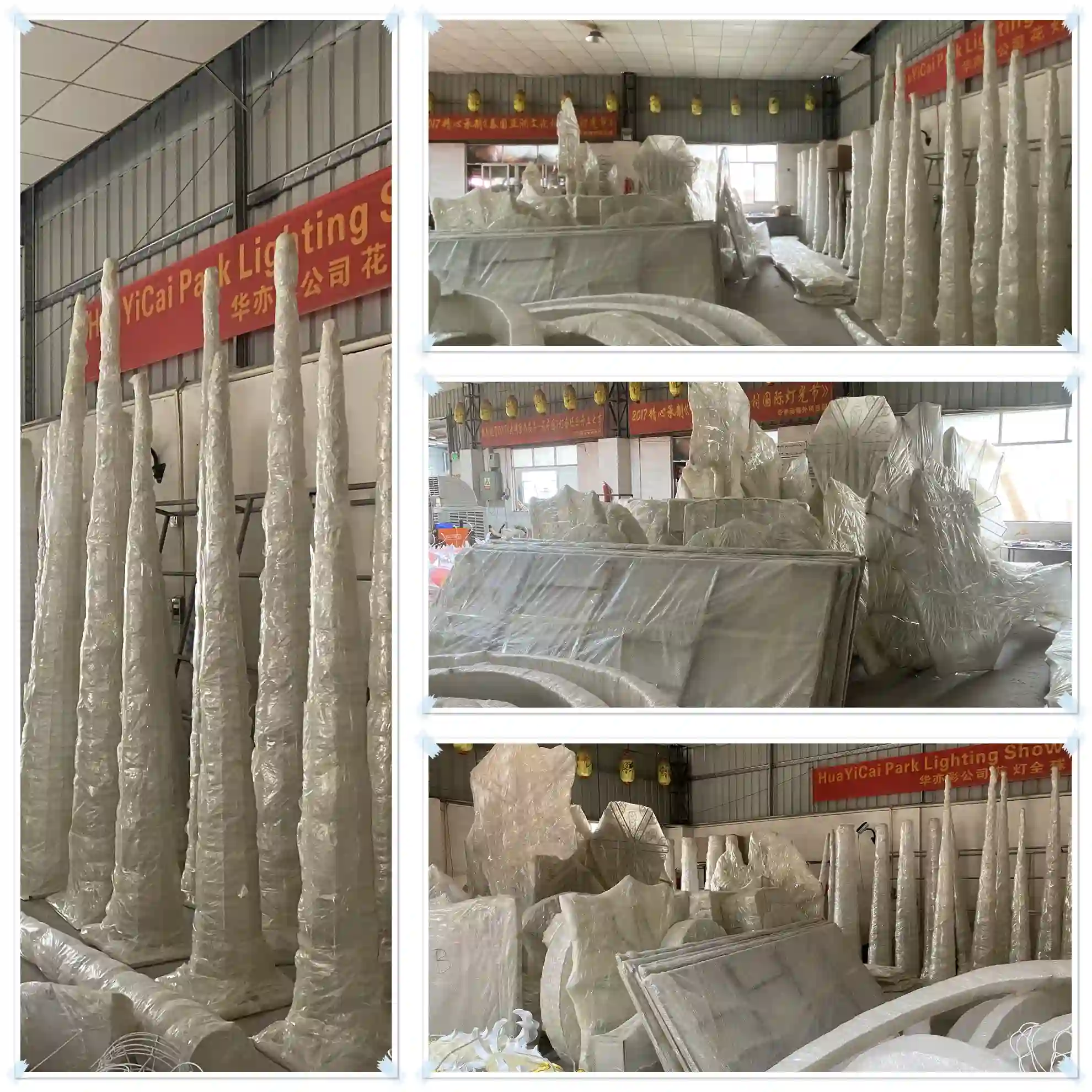 Large Christmas light decoration project packed for shipment