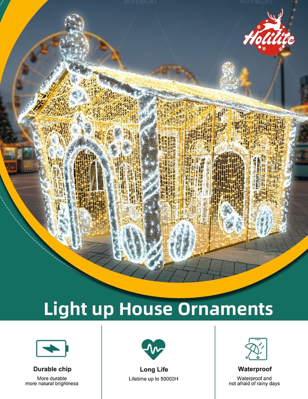 Interactive Walk-In Christmas Light House for Festive Photo Experiences ...