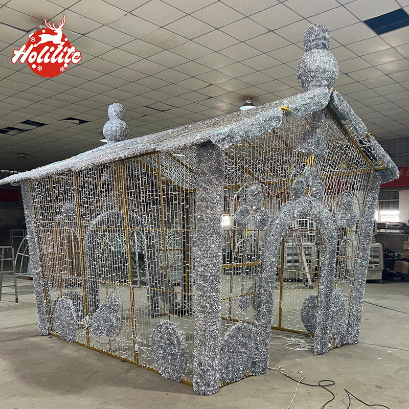 Casita de Navidad comercial para decoración de parques y plazas