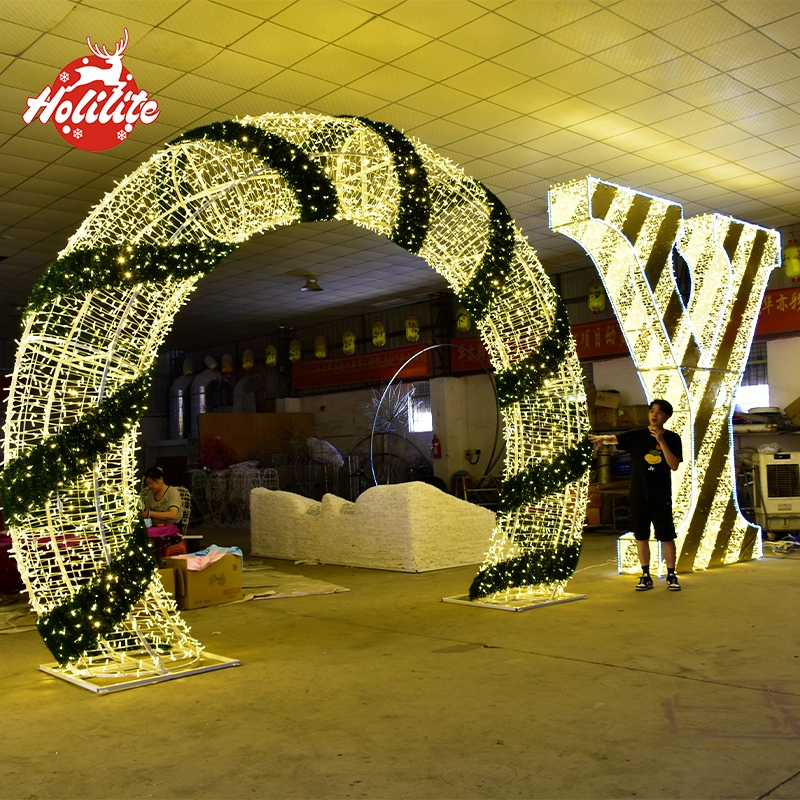 Escultura luminosa de letras iluminadas comercial fabricada con armazón de hierro y sistema de iluminación LED impermeable