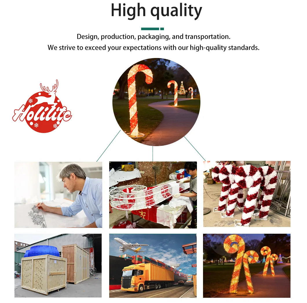 Factory production process of 3D candy cane decoration light