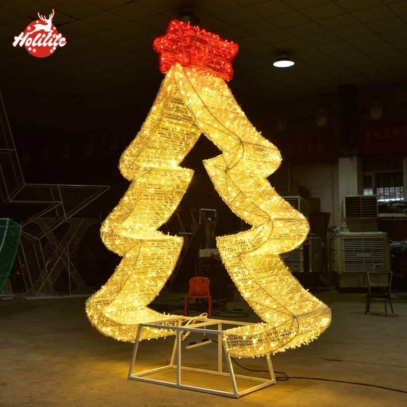 Christmas tree–shaped light frame with waterproof LED lighting