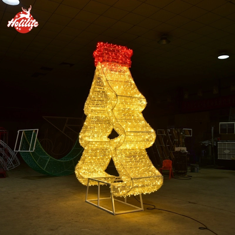 Large outdoor Christmas tree frame light for public spaces