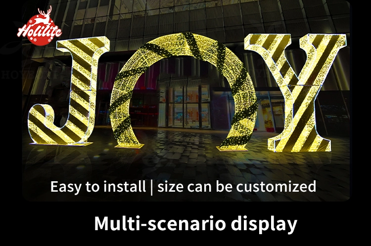 Esta escultura luminosa de letras iluminadas presenta un diseño moderno adecuado para plazas comerciales, calles y espacios públicos urbanos.