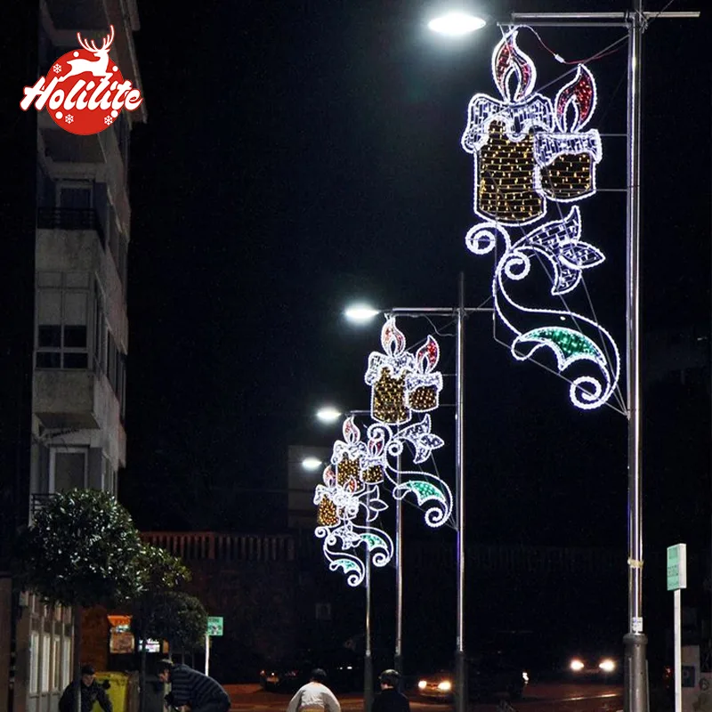 2D candle shape motif light for street decoration