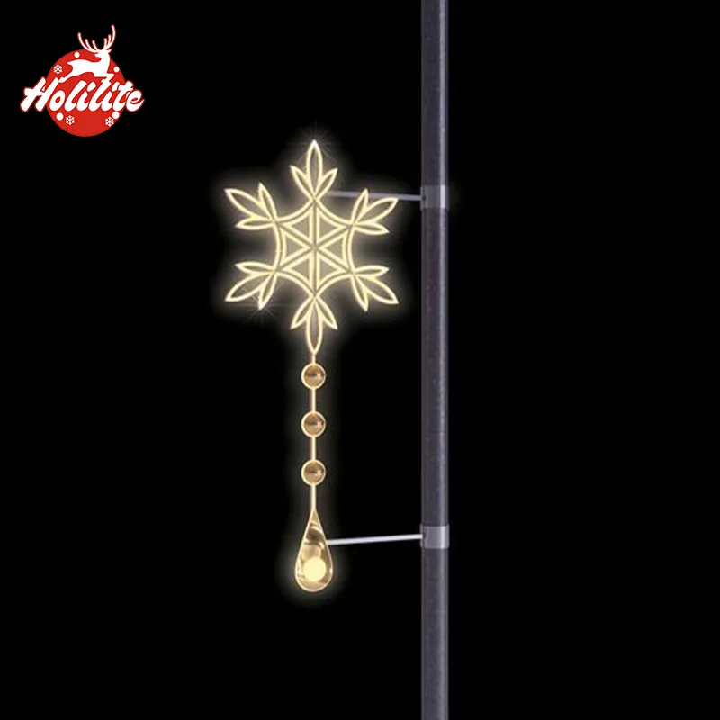 2D snowflake shape motif light for street decoration