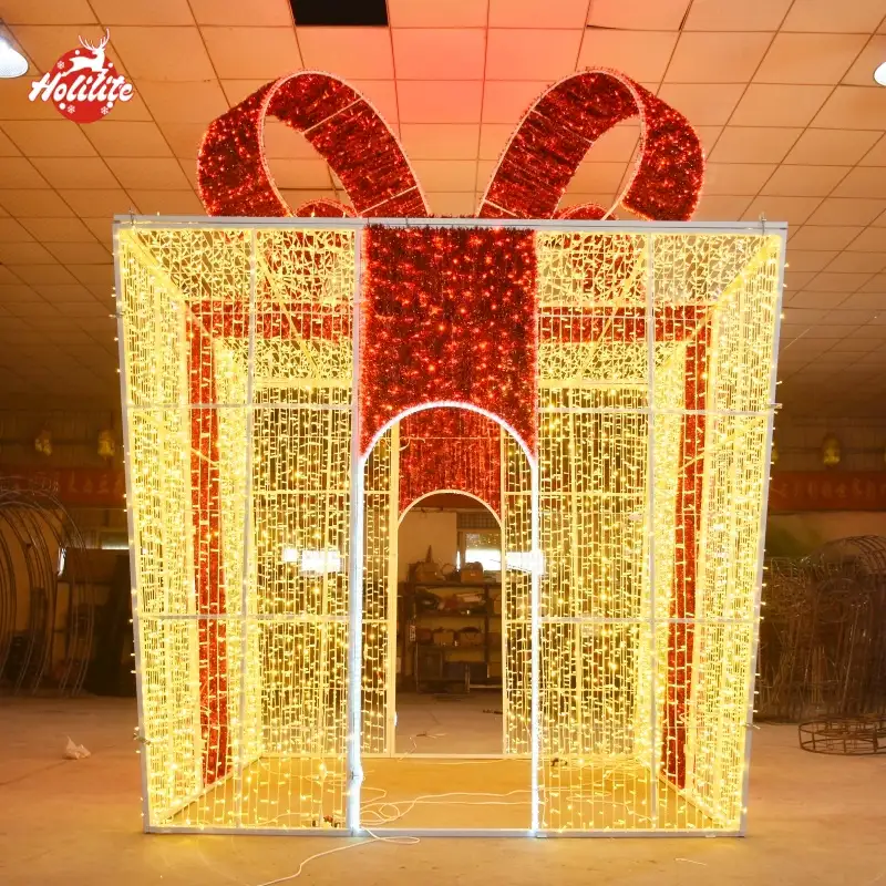 Red Gift Box Arch Light Sculpture (1)