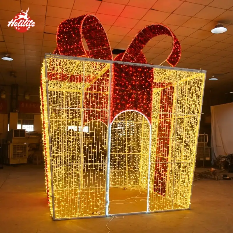 Red Gift Box Arch Light Sculpture (2)