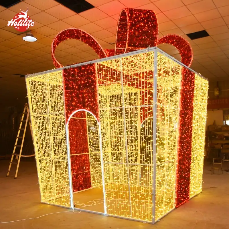 Red Gift Box Arch Light Sculpture (4)
