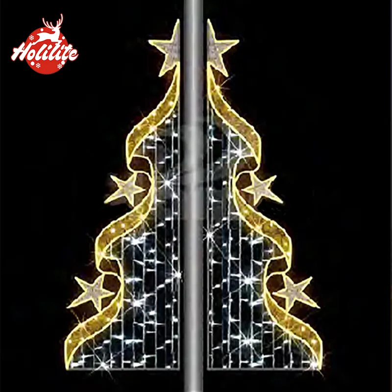 2D Christmas tree shape motif light for street decoration