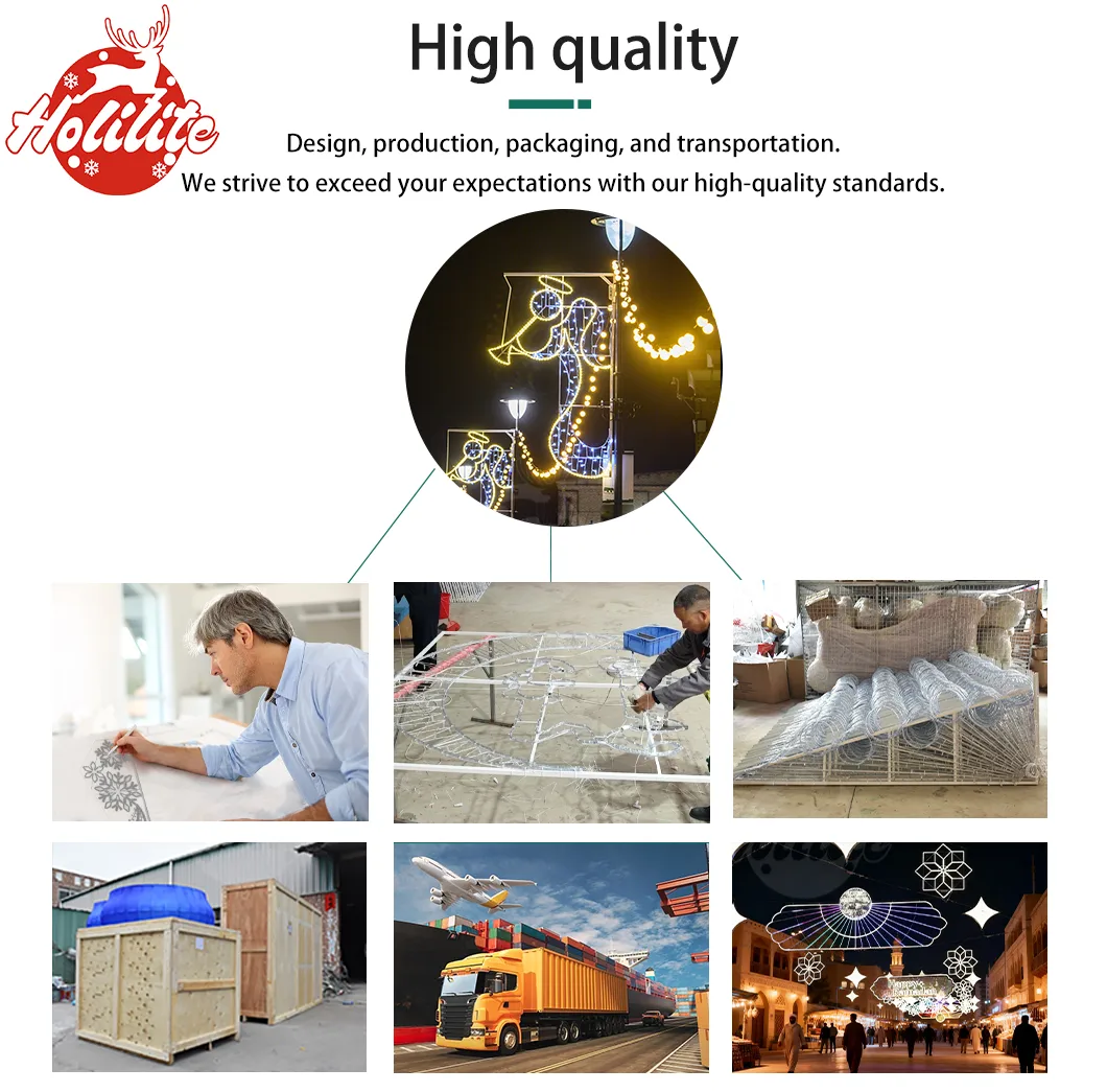 Production process and quality control of 2D festive street pole light from design to delivery