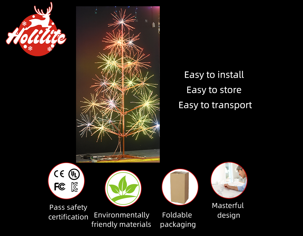 Facile à installer - Feu d'artifice dynamique RGB pour la décoration des festivals en plein air