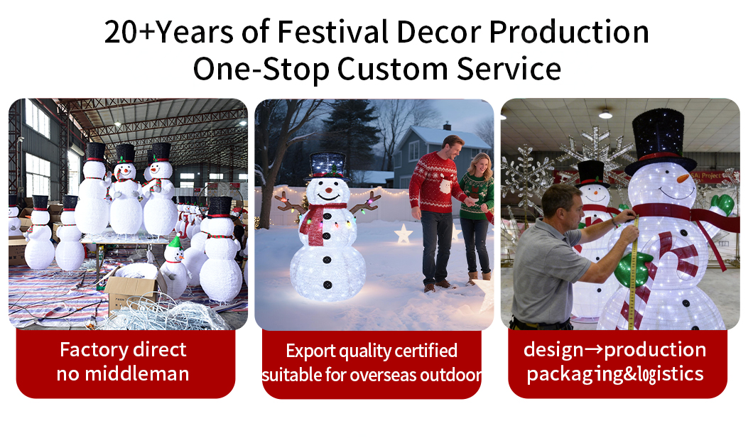 Customizable pop-up snowman decoration for indoor and outdoor Christmas display