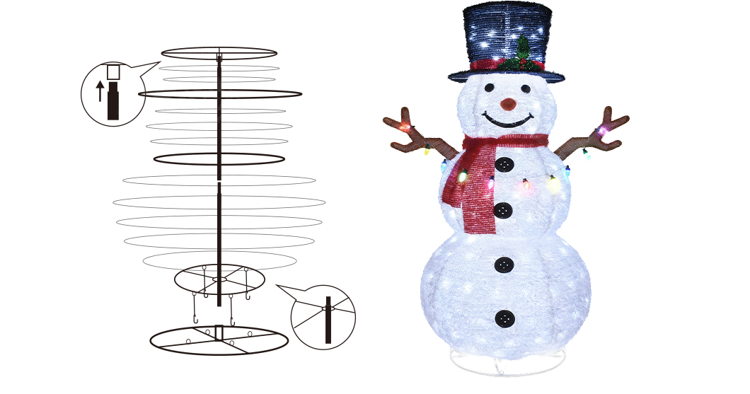 Factory direct Lighted Pop-Up Christmas Snowman with one-stop OEM/ODM service