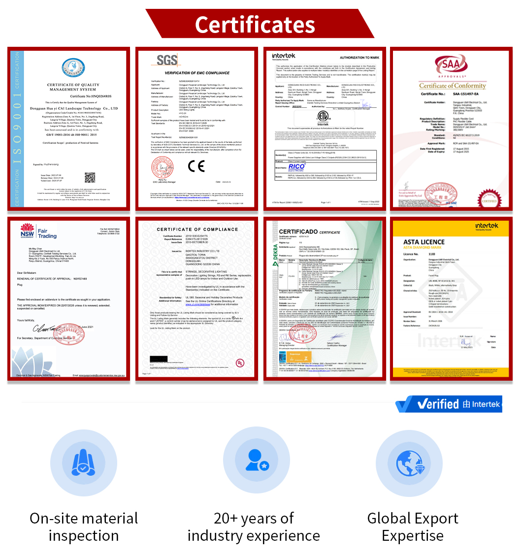 Certificate of HOYECHI decoration light