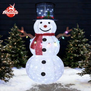 Bonhomme de neige de Noël Pop-Up illuminé pour l'extérieur avec des lumières LED pour l'affichage dans la cour et le jardin
