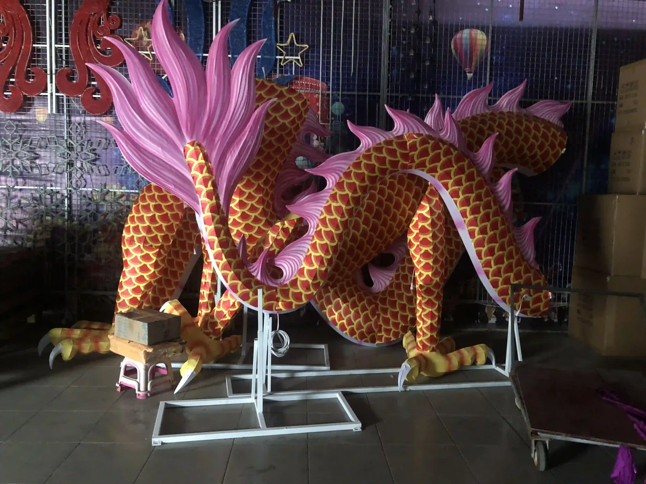 Large custom dragon lantern display for Dragon Boat Festival