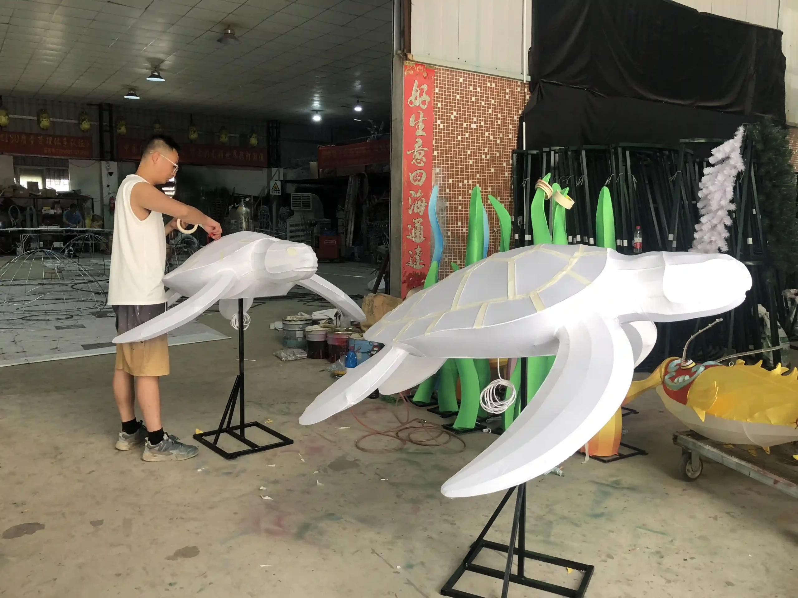 linterna tortuga marina personalizada antes de pintar y acabar