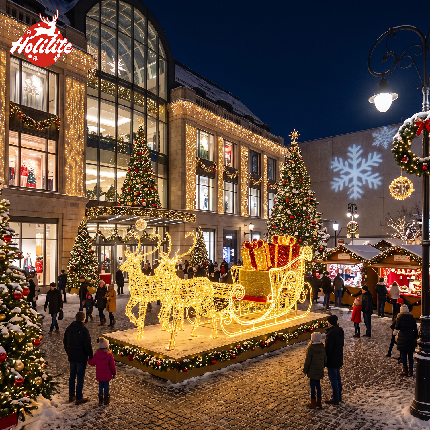 outdoor Christmas light sculpture