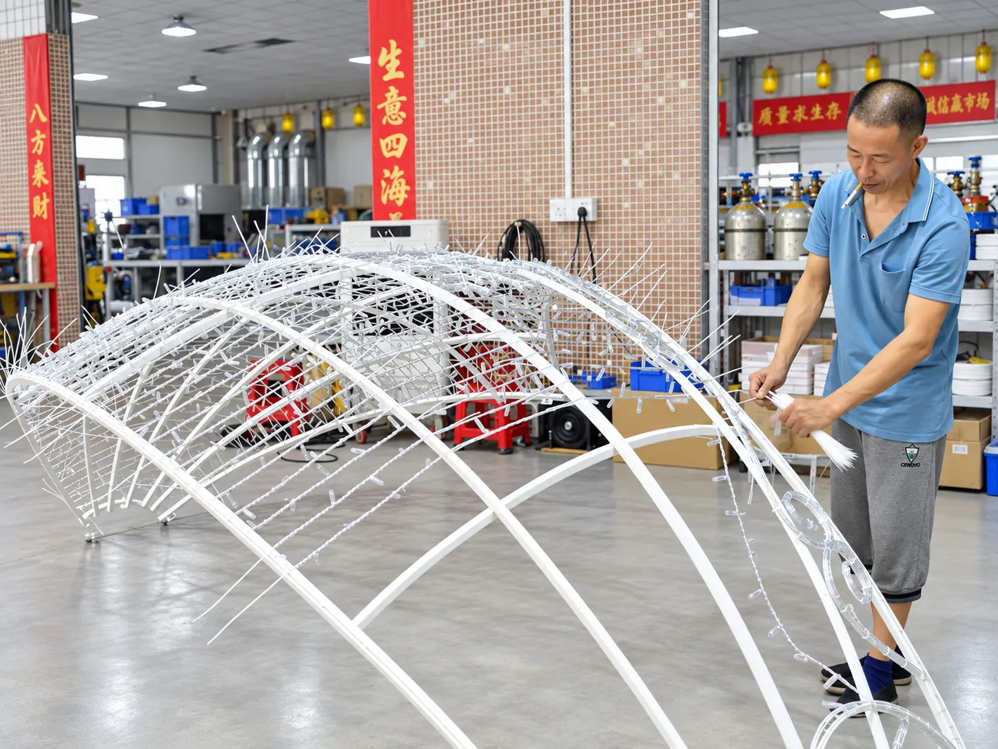 Festival lantern LED lighting installation in HOLILITE factory