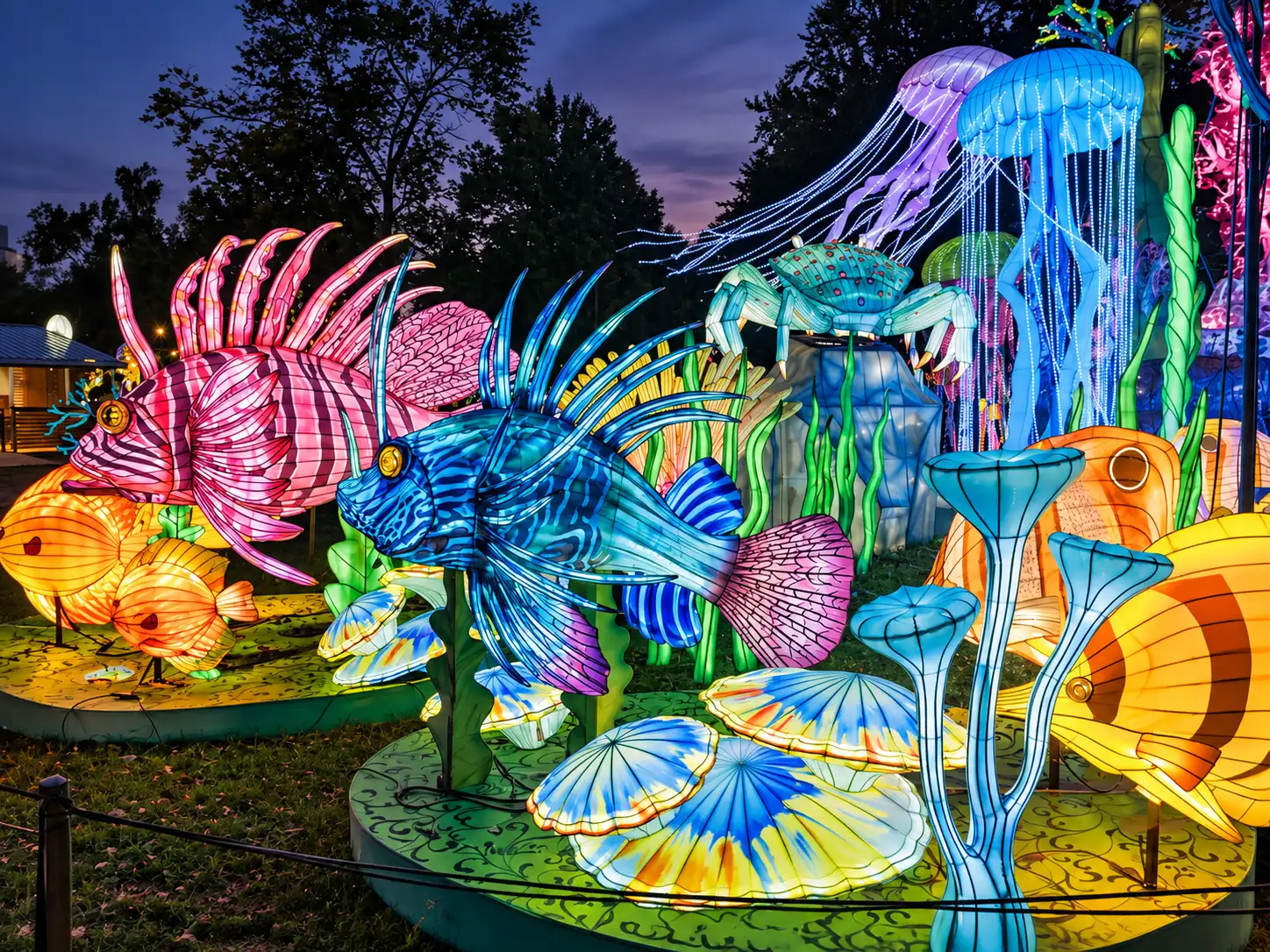 Underwater ocean animal lantern festival display