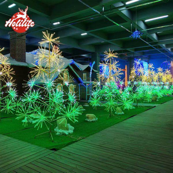 Iluminación de árboles con fuegos artificiales RGB resistente al agua para proyectos de paisajismo de parques