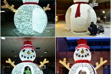 Christmas Snowman Arch Light Sculpture