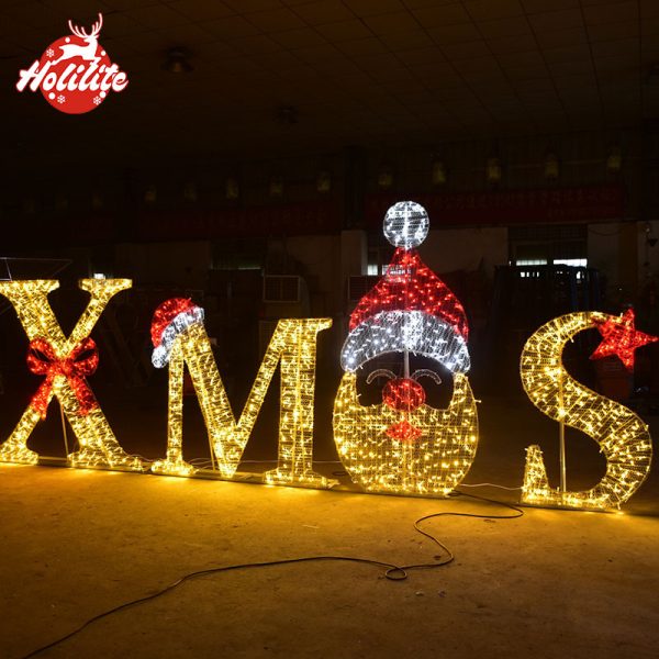 XMAS LED Motif Light with Santa Claus Head for Christmas Decoration