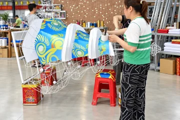 Processus de revêtement en tissu des lanternes de festival