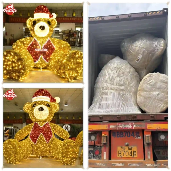 Giant Christmas Bear Light Decorations Shipped to the USA