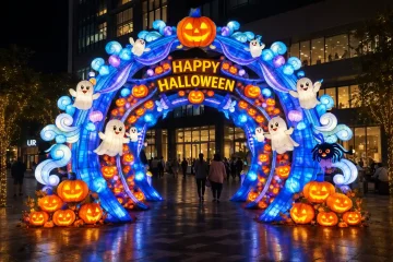 Présentoirs de lanternes d'Halloween