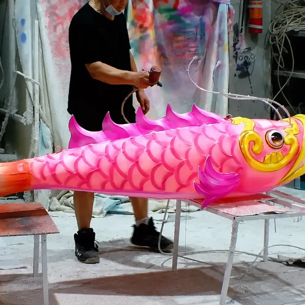 Outdoor Fish Lantern Display