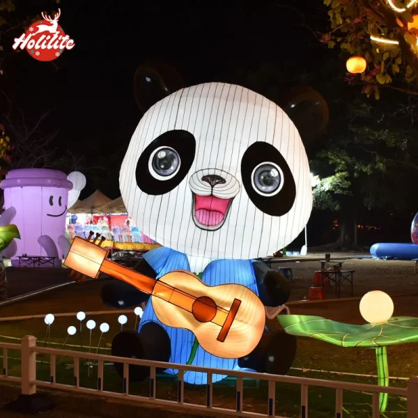 Panda Lantern with Guitar (4)