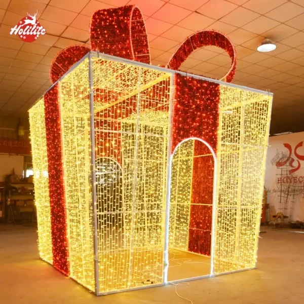 Red Gift Box Arch Light Sculpture (6)